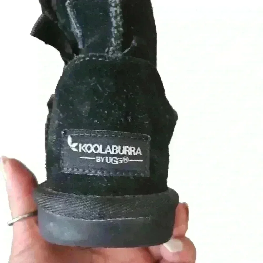 Koolaburra By Ugg Big Girls Black Victoria Faux Shearling Lined Short Boot 2